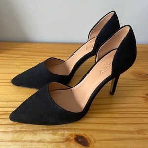 J. Crew Factory Black Lana Suede D’Orsay pump stilettos, 6 - NWOT!